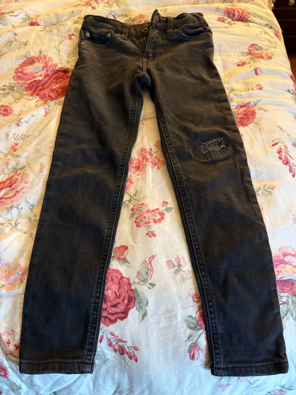 Polo by Ralph Lauren Black Skinny Jeans with Distressed Knee